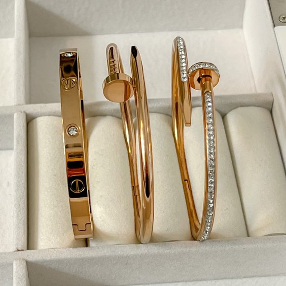 Rose Gold Bangle Bracelet For Girls and Women - Picture 9 of 13